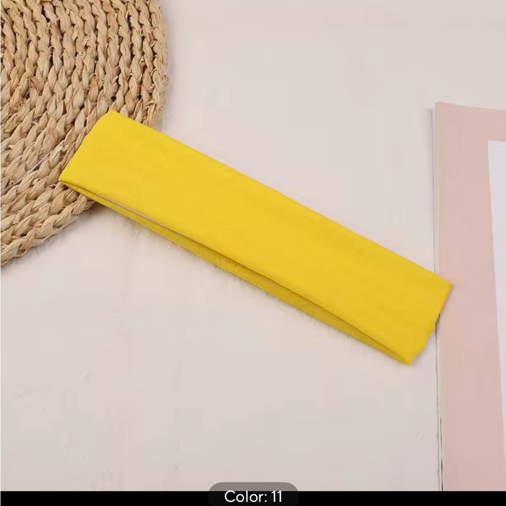 Stretchy Sports Yoga Hair Band Tennis Elastic Headband Fitness Yoga yellow